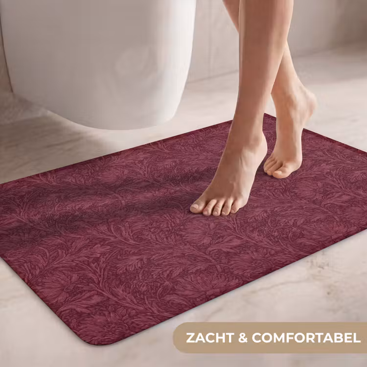 Wc Mat - Bladeren - Patroon - Paars — 7