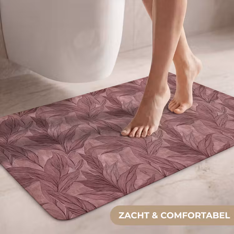 Wc Mat - Bladeren - Patroon - Paars — 7