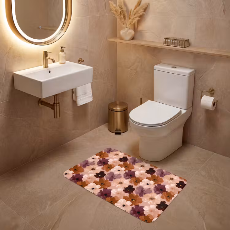 Wc Mat - Bloemen - Abstract - Aardetinten — 4