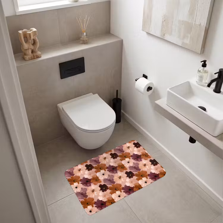 Wc Mat - Bloemen - Abstract - Aardetinten — 6