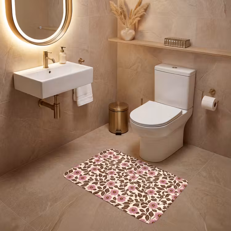 Wc Mat - Bloemen - Bladeren - Kleurrijk — 4
