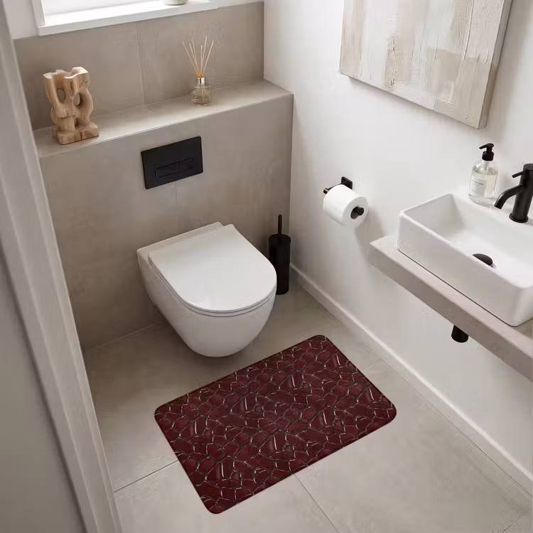 Wc Mat - Mozaïek - Tegel - Bordeauxrood — 6