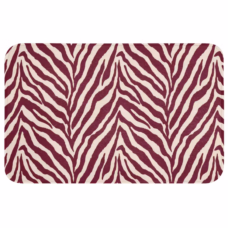 Wc Mat - Zebra - Motief - Bordeaux - Rood