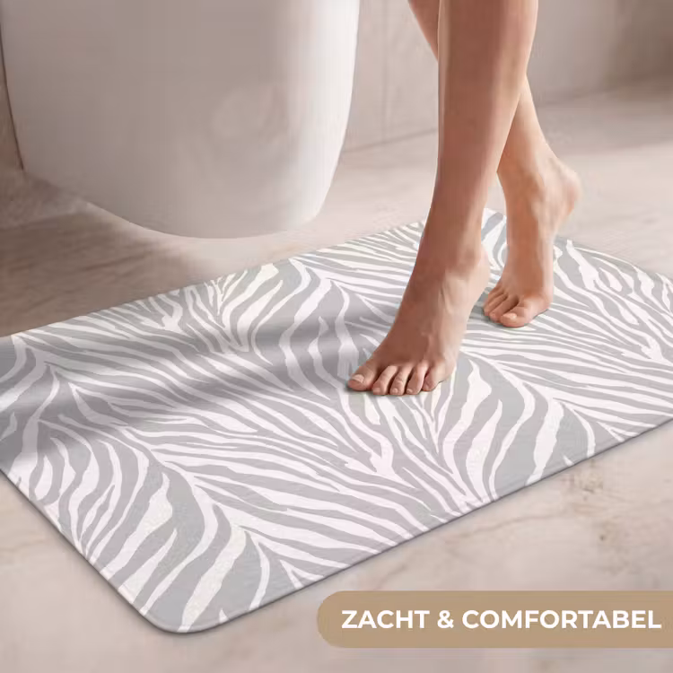 Wc Mat - Zebra - Motief - Grijs — 7