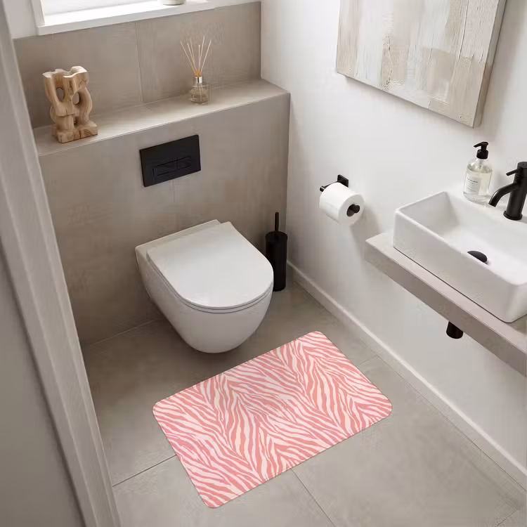 Wc Mat - Zebra - Print - Roze — 6