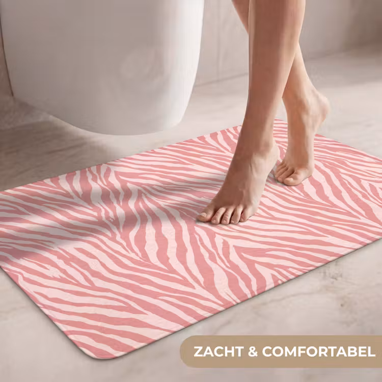 Wc Mat - Zebra - Print - Roze — 7