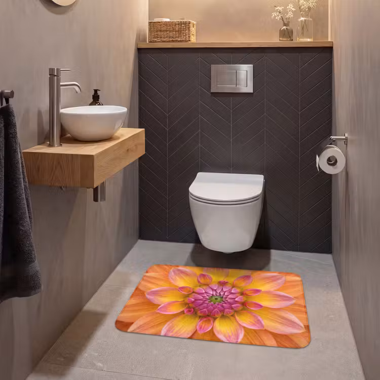 Wc Mat - Dahlia - Bloem - Oranje — 2