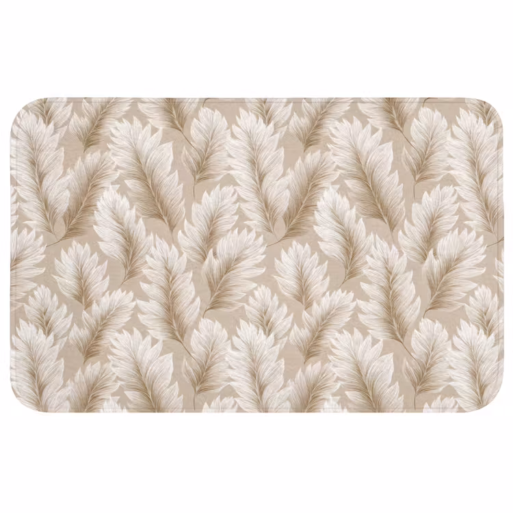 Wc Mat - Botanisch - Patroon - Beige