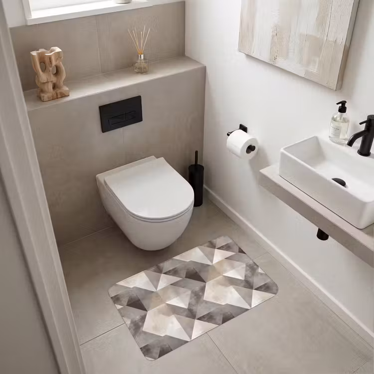 Wc Mat - Geometrisch - Motief - Aardetinten — 6