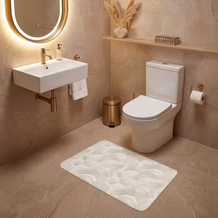 Wc Mat - Lijnen - Waaier - Beige — 4
