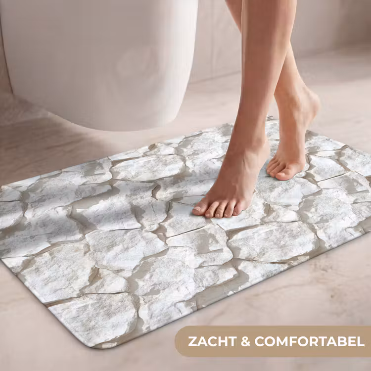 Wc Mat - Structuur - Rots - Wit — 7
