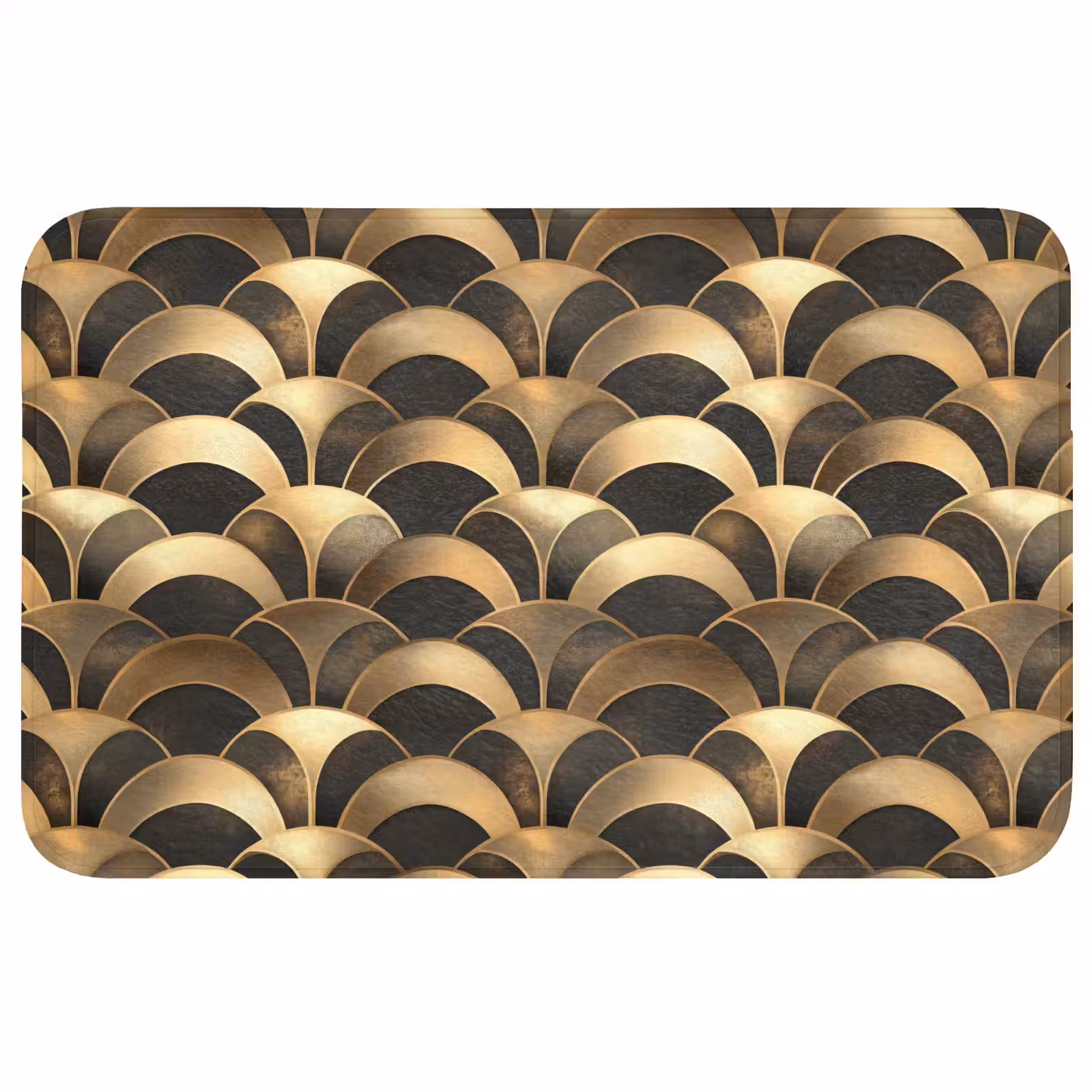 Wc Mat - Schubben - Structuur - Goud — 1