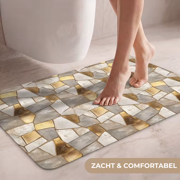 Wc Mat - Mozaïek - Marmer - Goud — 7