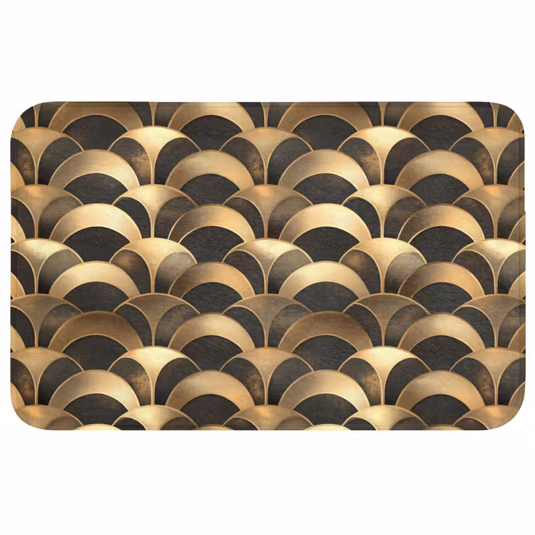 Wc Mat - Schubben - Structuur - Goud — 1