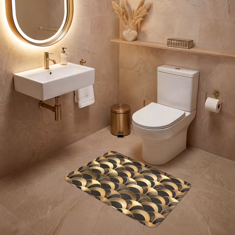 Wc Mat - Schubben - Structuur - Goud — 4
