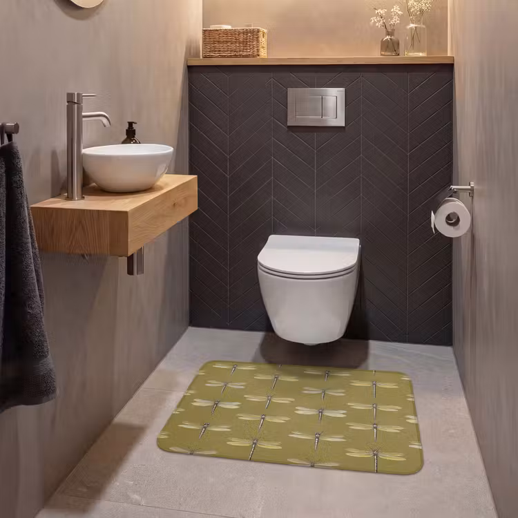 Wc Mat - Libellen - Patroon - Groen — 2