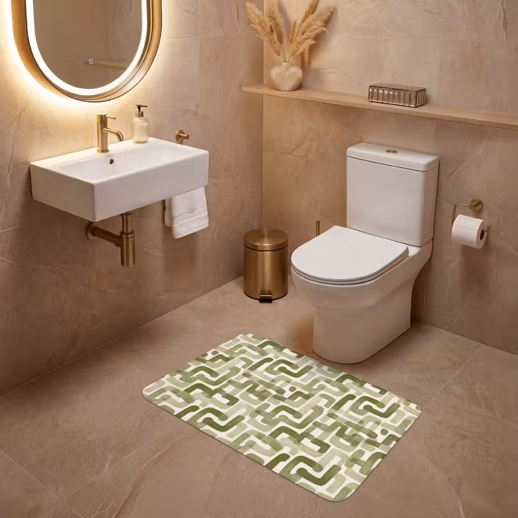 Wc Mat - Modern - Grafisch - Groen — 4
