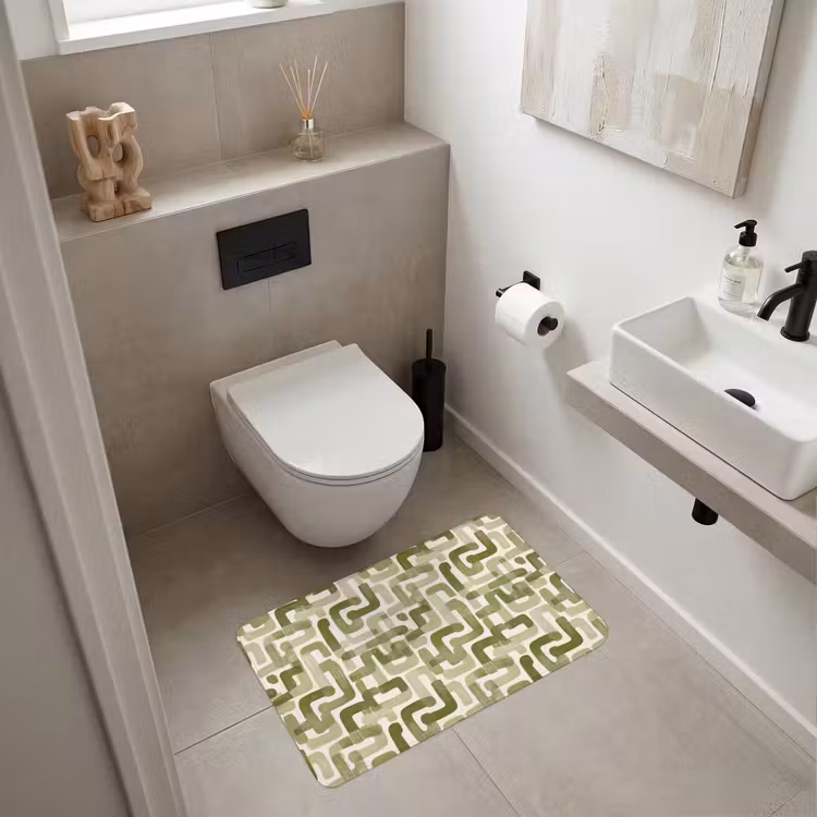 Wc Mat - Modern - Grafisch - Groen — 6