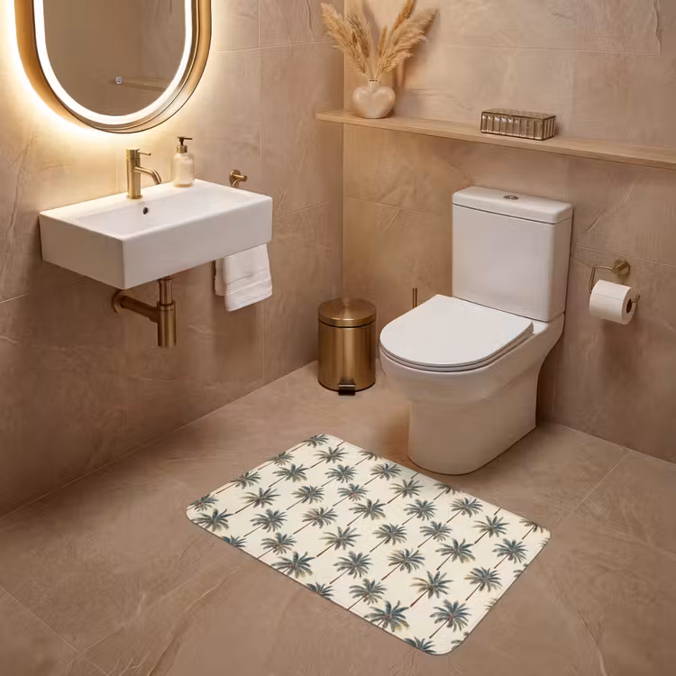Wc Mat - Palmbomen - Tropisch - Groen — 4