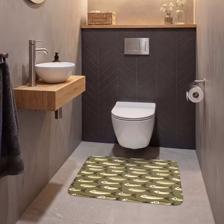Wc Mat - Vis - Patroon - Groen — 2