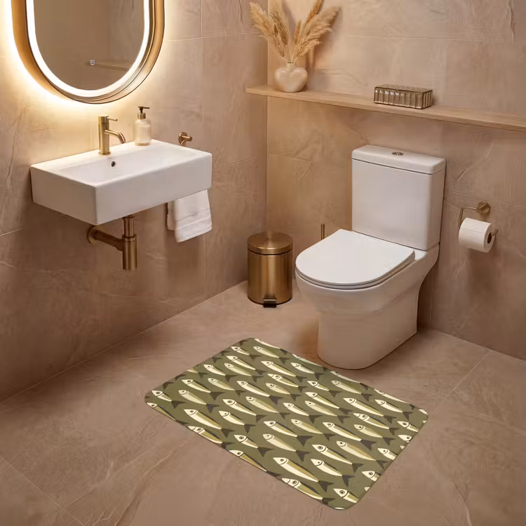 Wc Mat - Vis - Patroon - Groen — 4