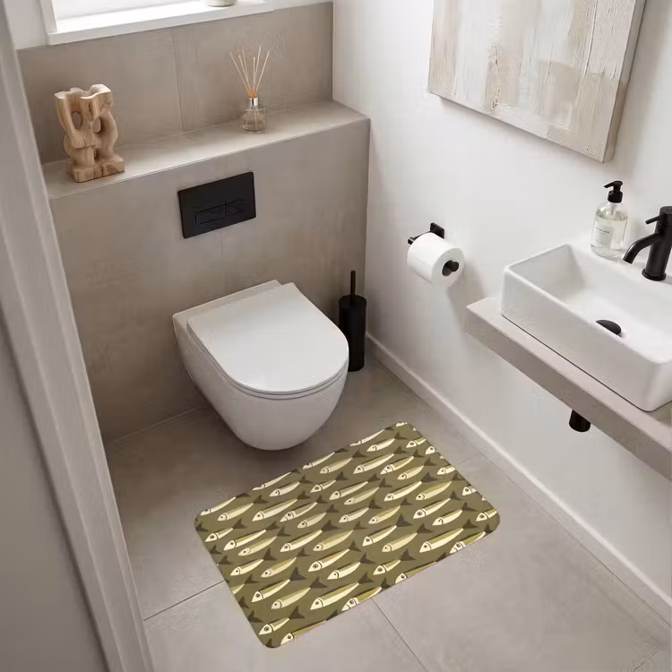 Wc Mat - Vis - Patroon - Groen — 6