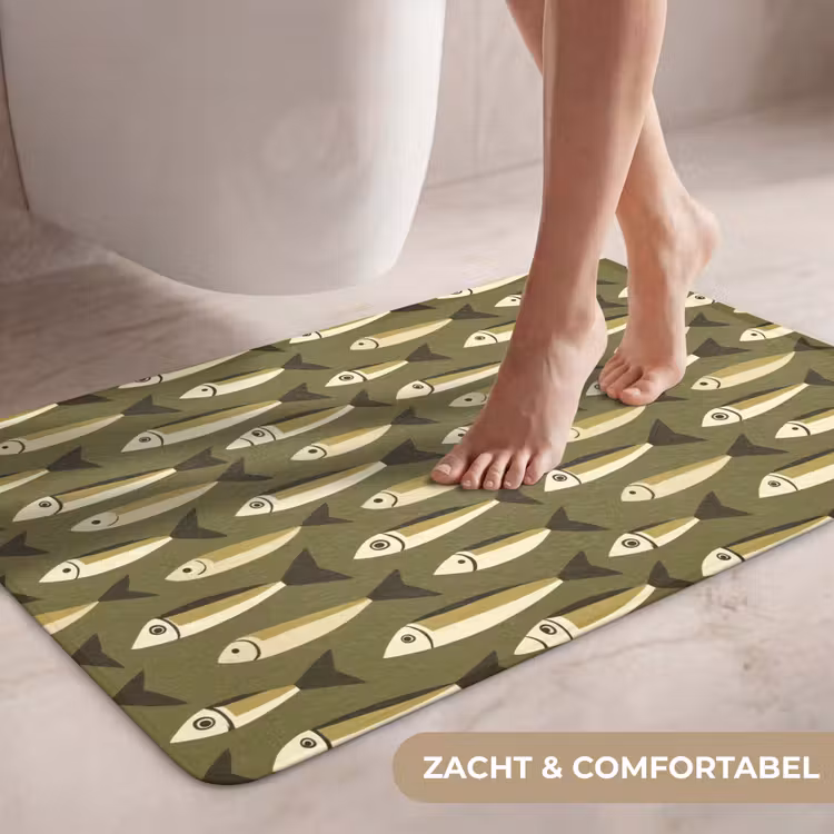 Wc Mat - Vis - Patroon - Groen — 7