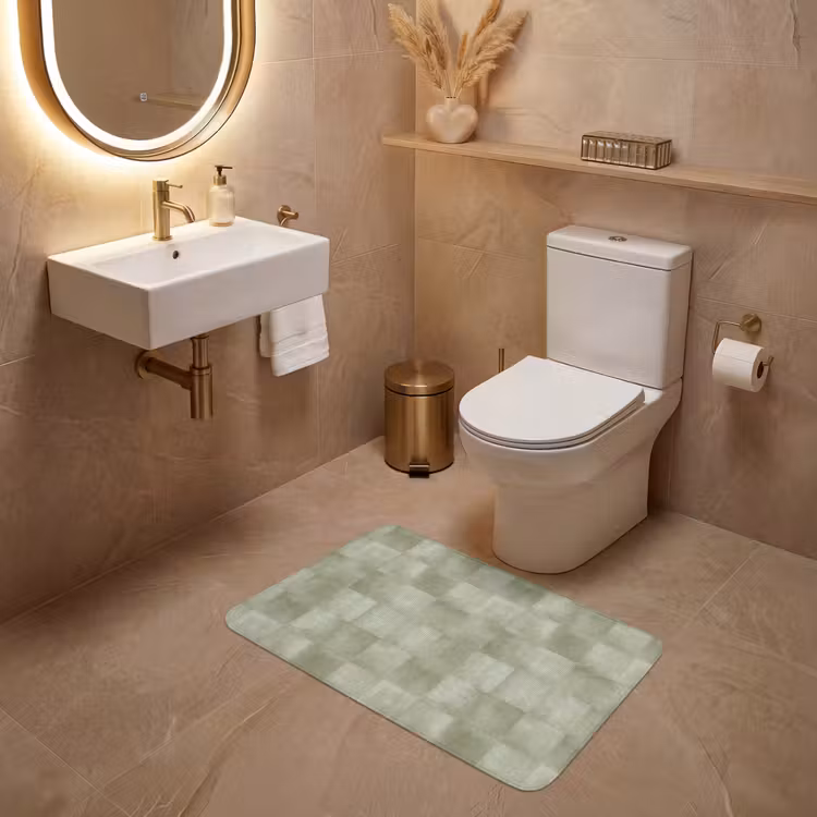 Wc Mat - Vlakken - Rustiek - Groen — 4