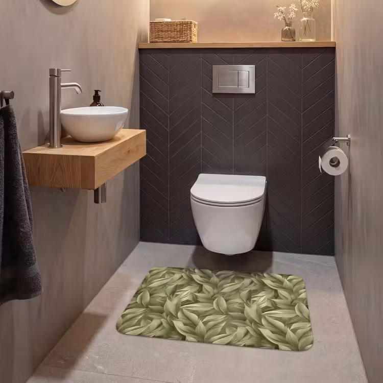 Wc Mat - Bladeren - Modern - Groen — 2