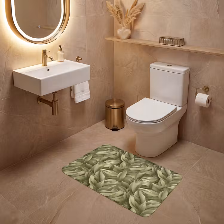 Wc Mat - Bladeren - Modern - Groen — 4