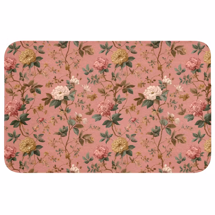 Wc Mat - Klassiek - Botanisch - Roze — 1