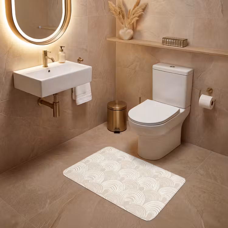 Wc Mat - Golven - Structuur - Beige — 4