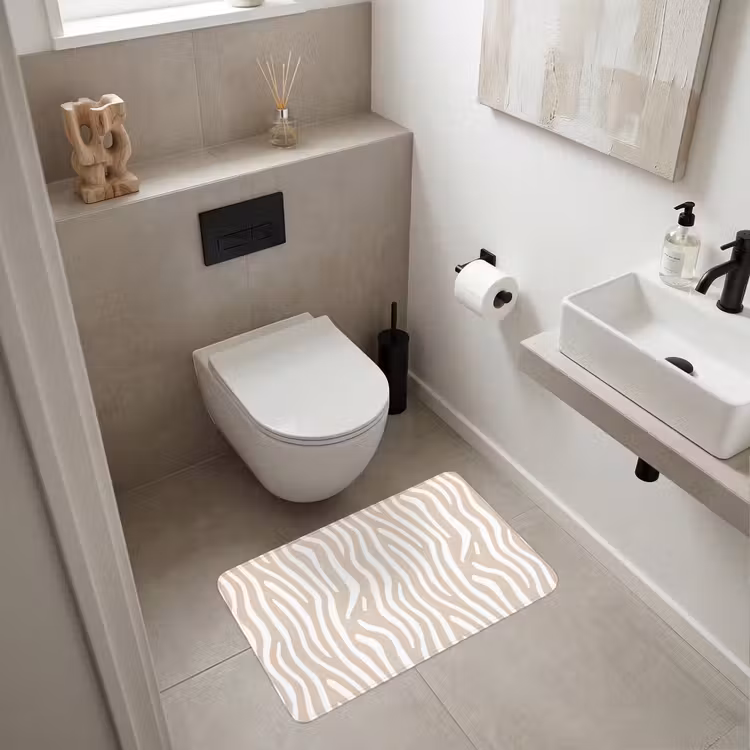 Wc Mat - Abstract - Zebra - Beige — 6