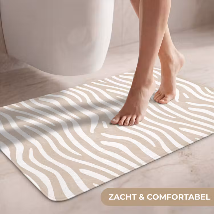 Wc Mat - Abstract - Zebra - Beige — 7
