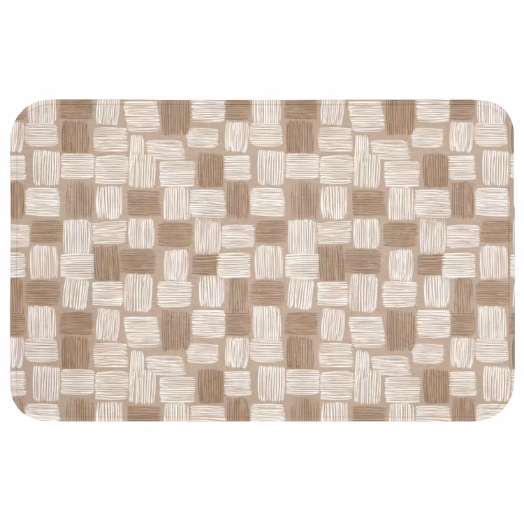 Wc Mat - Blok - Patroon - Bruin — 1