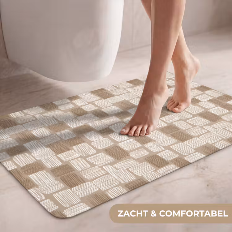 Wc Mat - Blok - Patroon - Bruin — 7