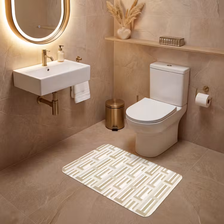 Wc Mat - Modern - Geometrisch - Beige — 4