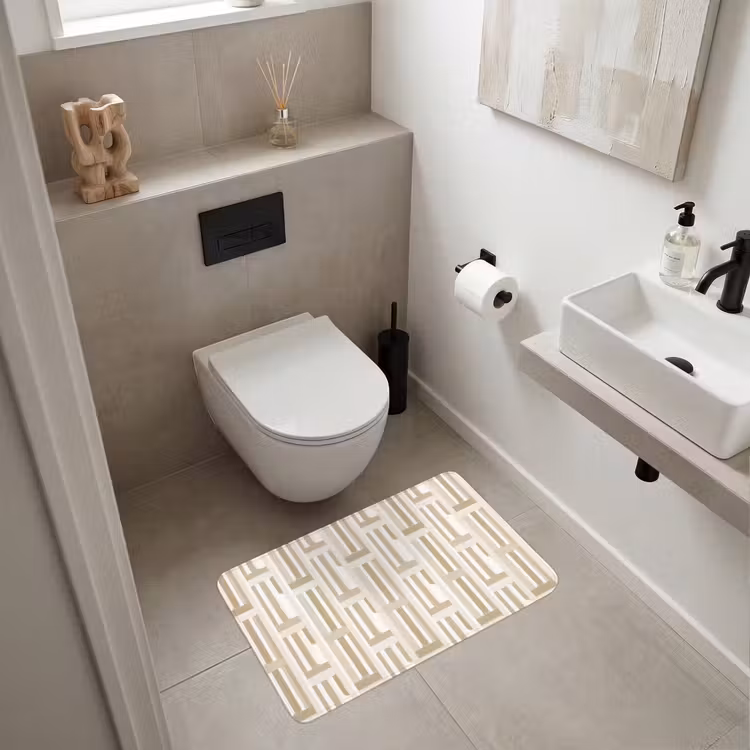 Wc Mat - Modern - Geometrisch - Beige — 6