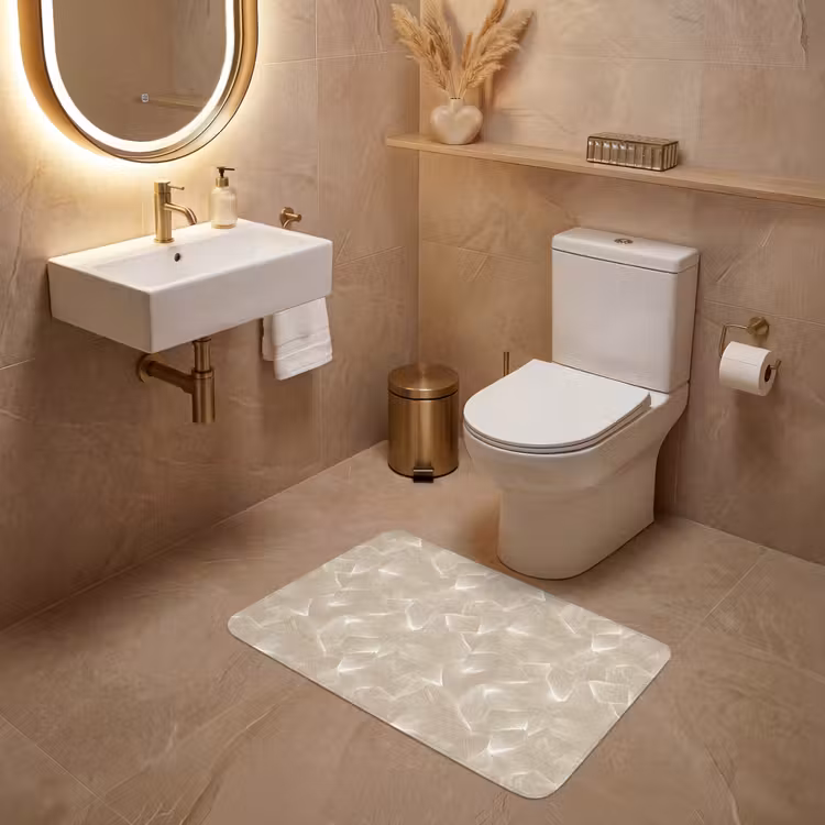 Wc Mat - Organisch - Textuur - Beige — 4