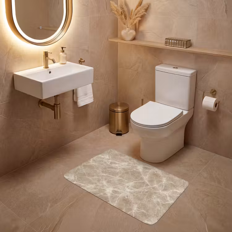 Wc Mat - Bruin - Kristaladers - Marmer — 4
