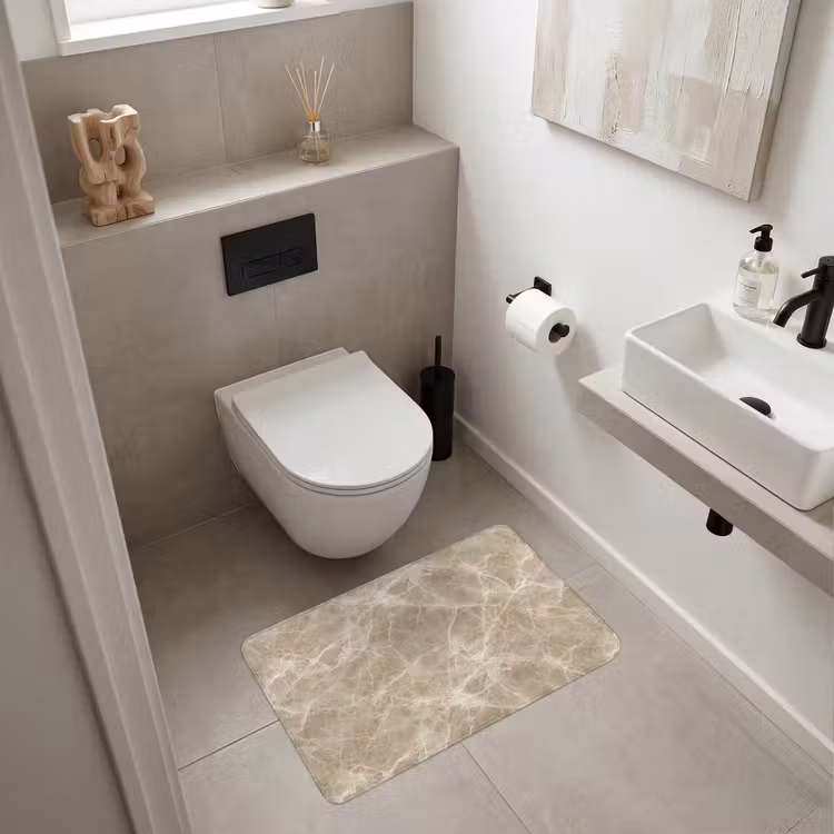 Wc Mat - Bruin - Kristaladers - Marmer — 6