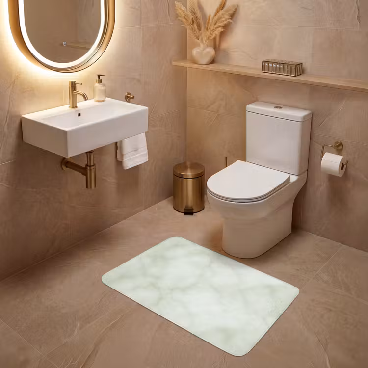 Wc Mat - Groen - Marmer - Aders — 4