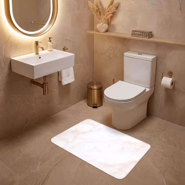 Wc Mat - Zalmroze - Marmer - Aders — 4