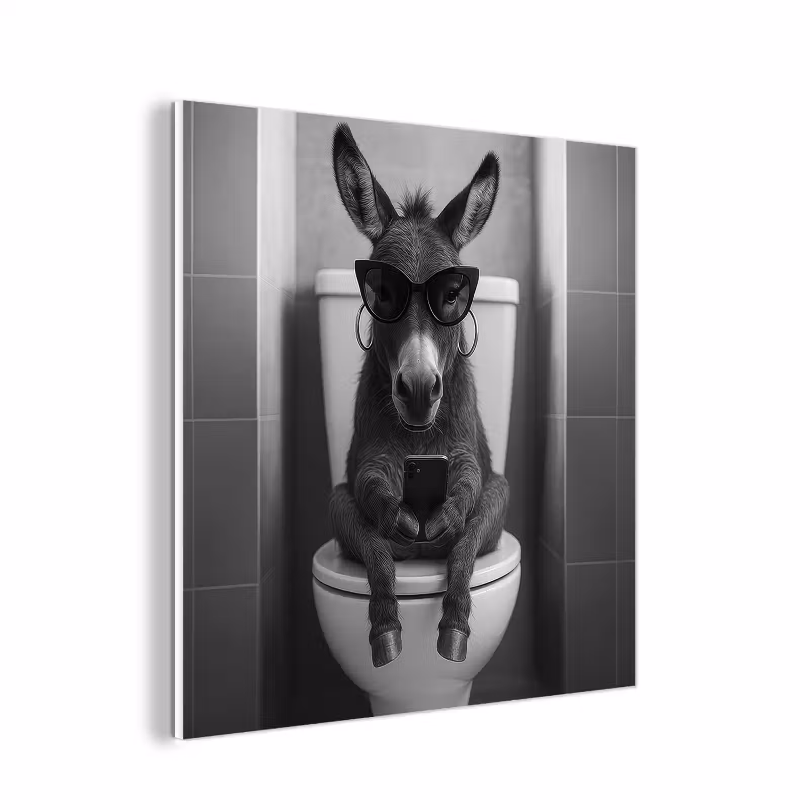 Forex - Ezel - Telefoon - Toilet - Zwart - Wit — 1