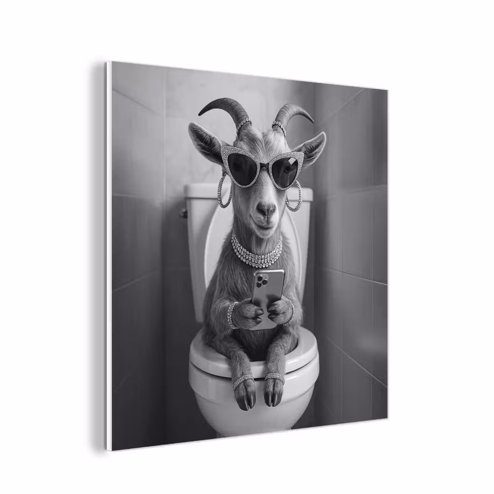 Forex - Geit - Telefoon - Toilet - Zwart - Wit — 1