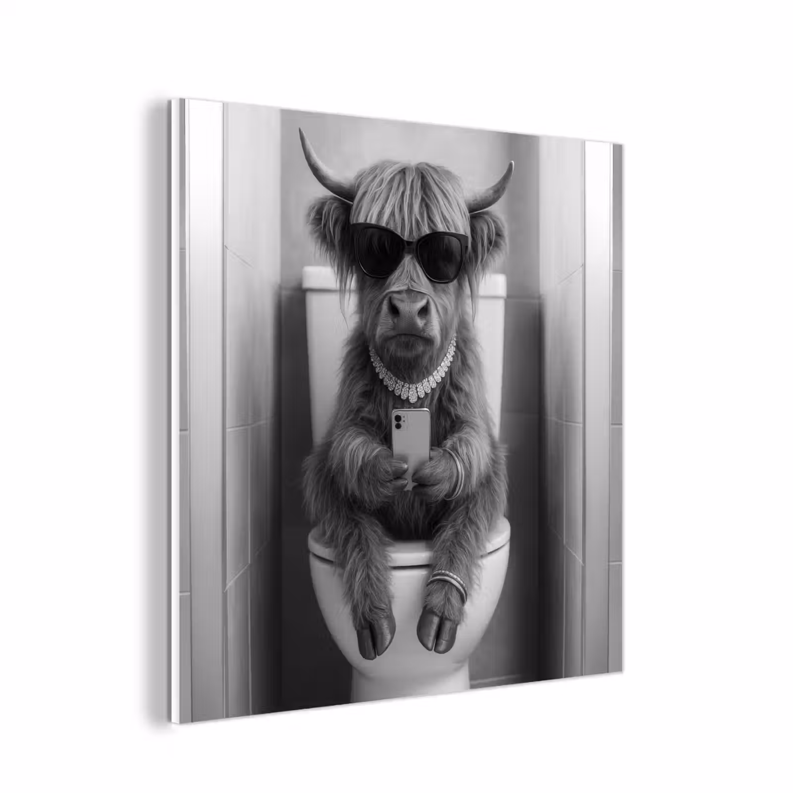 Forex - Stier - Telefoon - Toilet - Zwart - Wit — 1