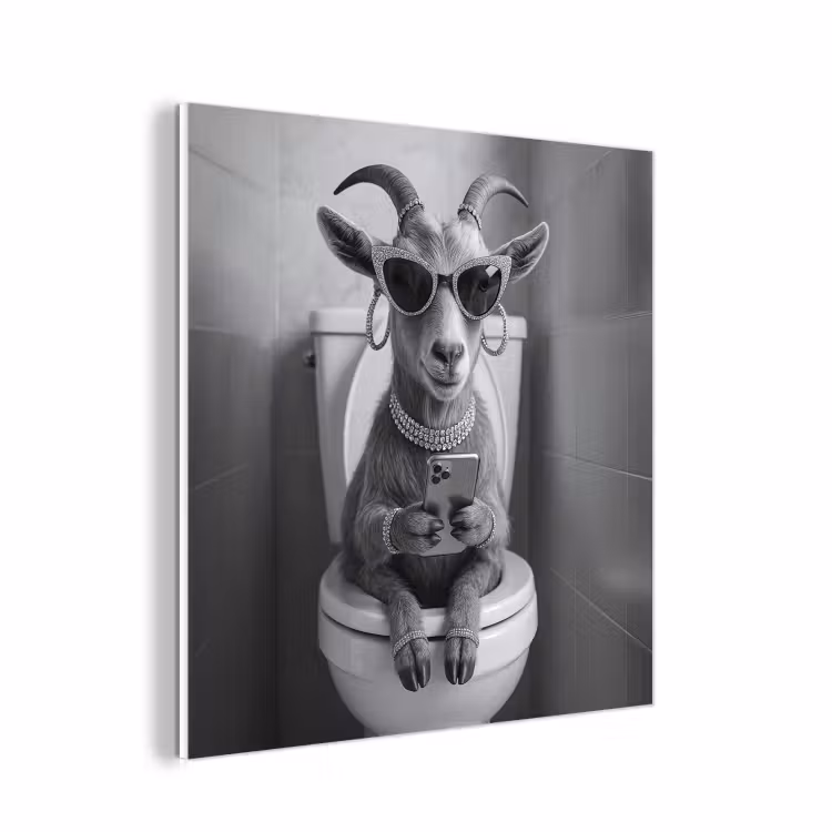 Forex - Geit - Telefoon - Toilet - Zwart - Wit — 1