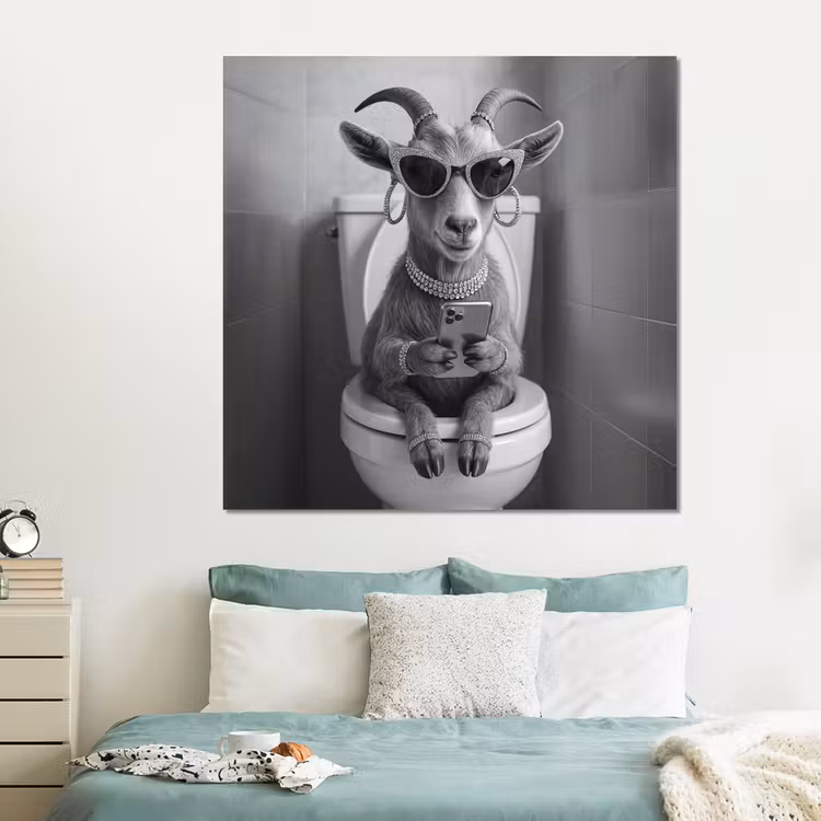 Forex - Geit - Telefoon - Toilet - Zwart - Wit — 2