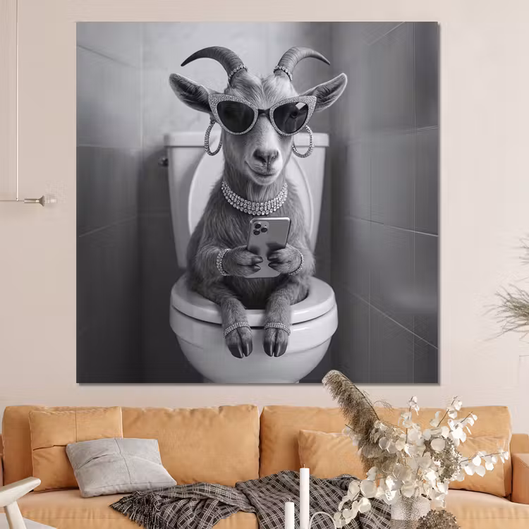 Forex - Geit - Telefoon - Toilet - Zwart - Wit — 4