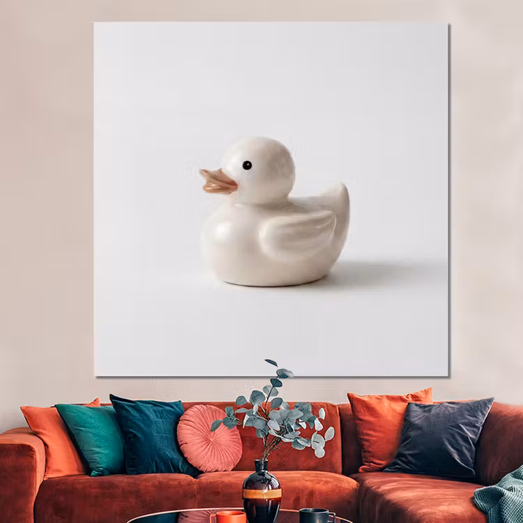 Forex - Badeend - Minimalistisch - Wit — 3